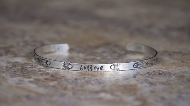 Believe Sterling Silver Cuff