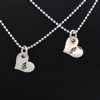 Custom Handmade Sterling Silver Heart Stamped Initial Pendant