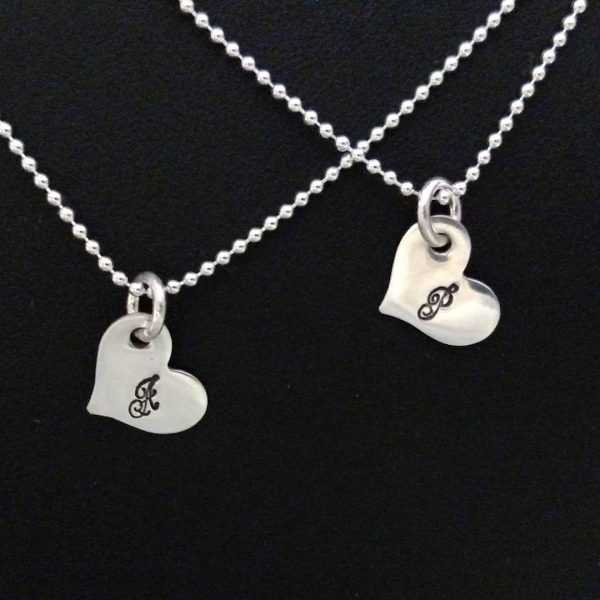 Custom Heart Initial Necklaces