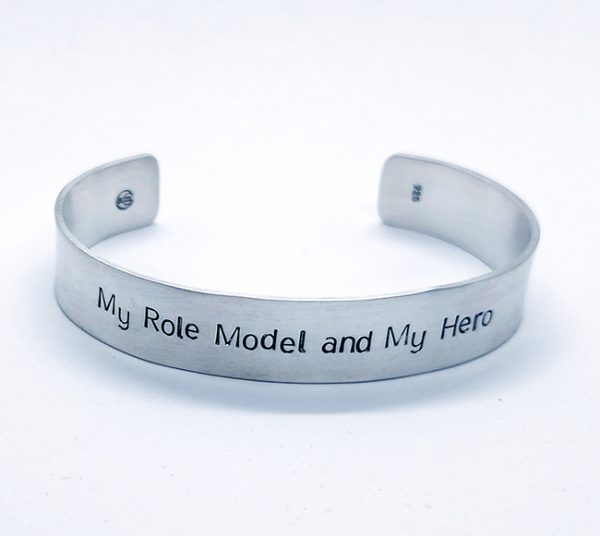 Brushed Finish Message Quote Sterling Silver Cuff