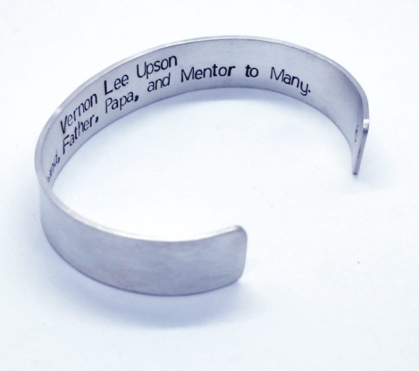 Brushed Finish Message Quote Sterling Silver Cuff