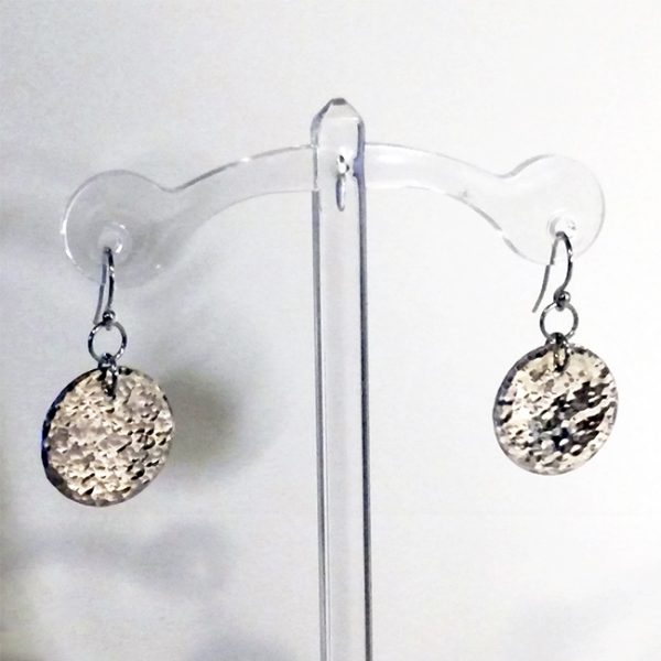 Hammered Sterling Silver Discs Earrings