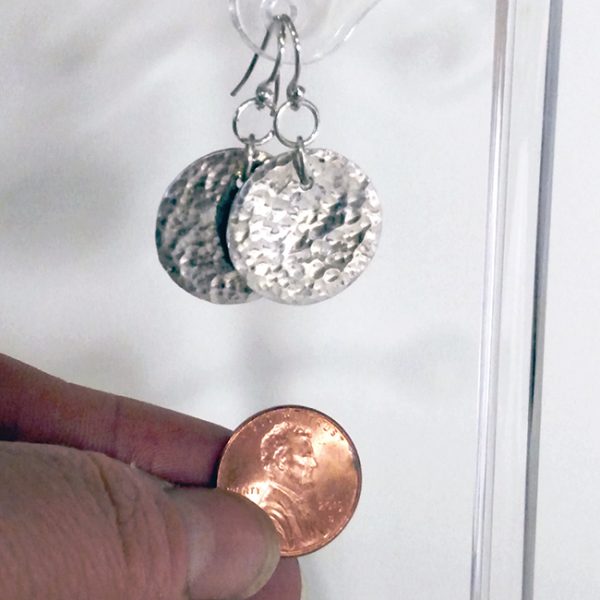 Hammered Sterling Silver Discs Earrings