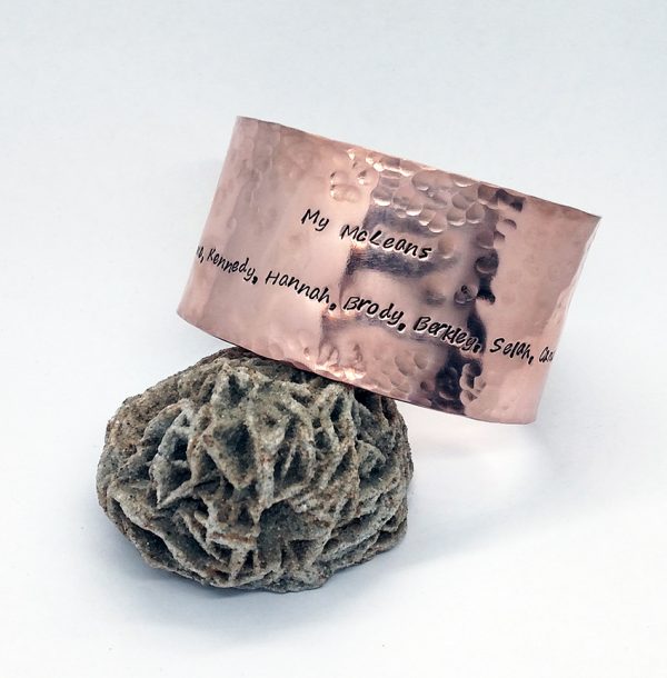 Custom Hammered Copper Bracelet Cuff