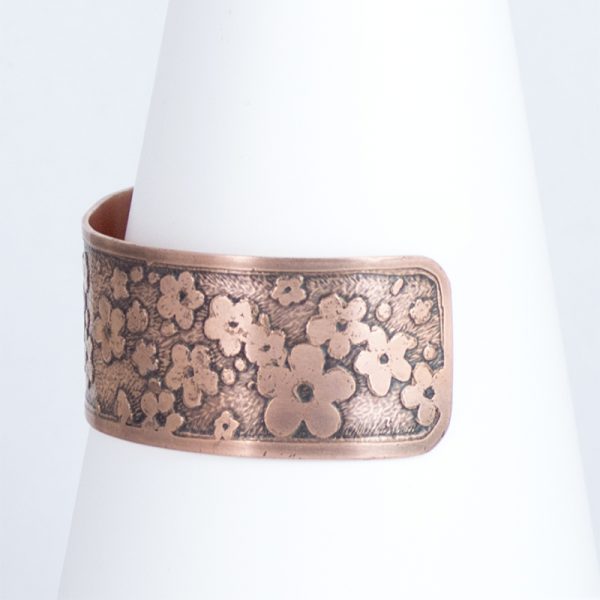 Cherry Blossoms Copper Cuff Bracelet