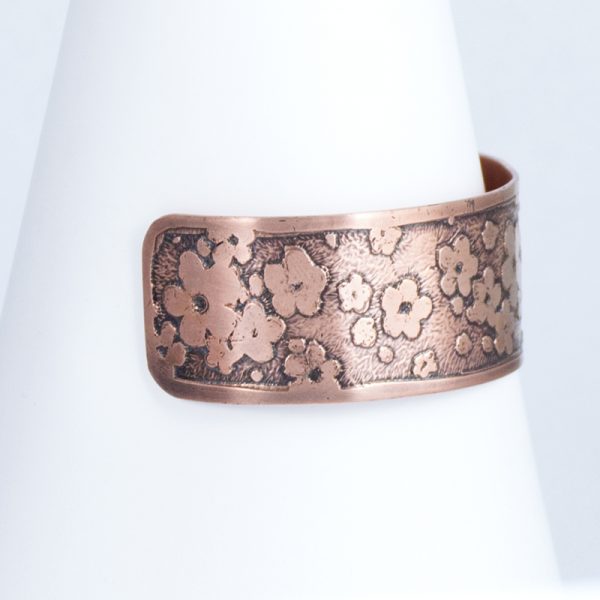 Cherry Blossoms Copper Cuff Bracelet