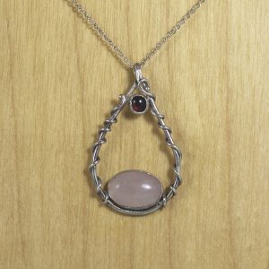 Rose Quartz Garnet Pendant