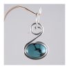 Turquoise and Silver Spiral Drop Pendant