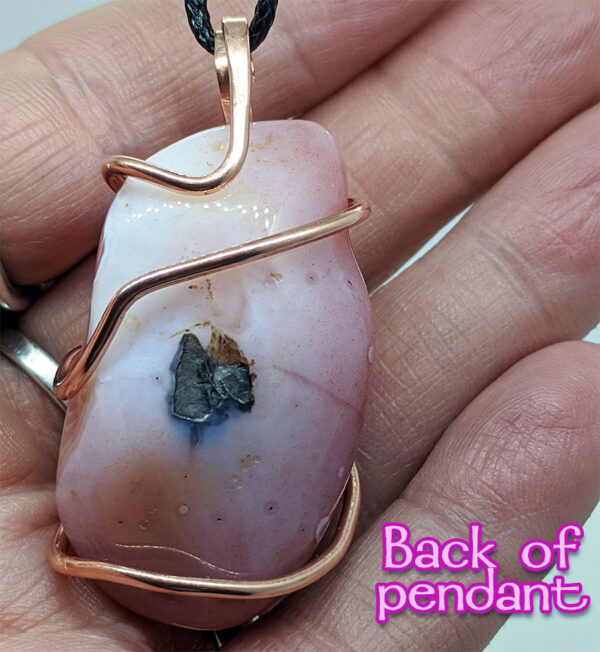 Copper Wire-Wrapped Tumbled Agate Pendant
