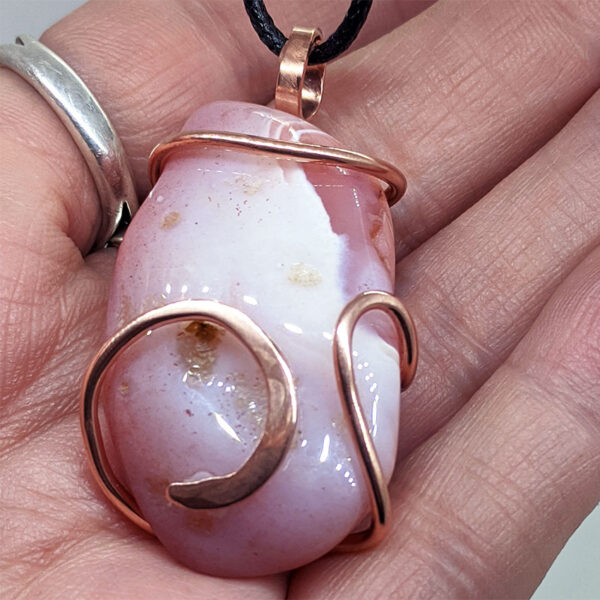 Agate wrapped in copper
