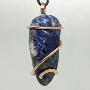 Cold forged Copper Wrapped Sodalite Pendant